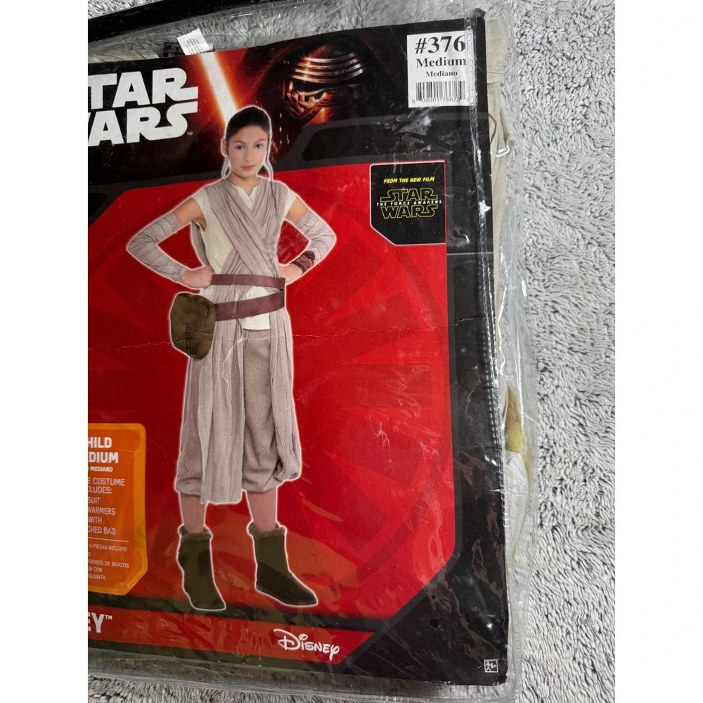 Star Wars Rey Costume The Force Awakens Child Medium 8-10 Disney 4-Piece Set 376
